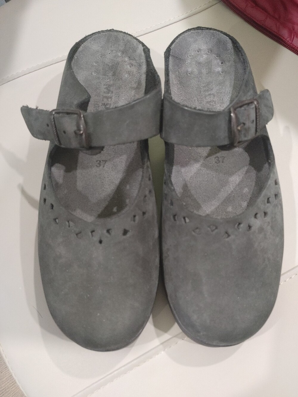 🧡LIKE NEW BLACK SUEDE NUBUCK MEPHISTO SANDALS EUR SIZE 37 U.S. 6.5